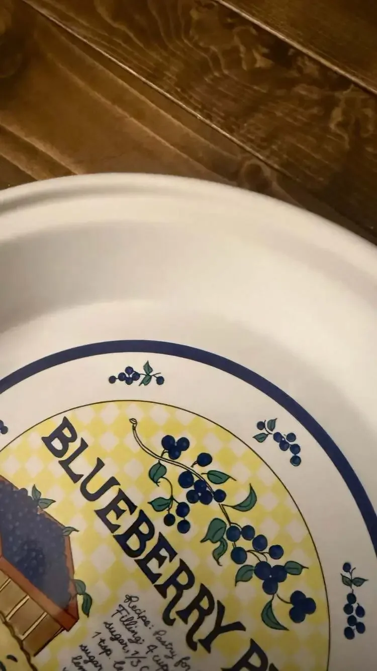 Vintage Blueberry Pie Recipe Plate